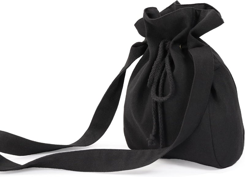 Procos Medieval Bag Canvas Renaissance Drawstring Shoulder Bag Coin Purse Costume Accessories for Festival LARP - Image 4